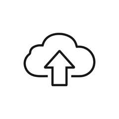 Cloud upload icon. Vector. Line style.
