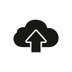 Cloud upload icon. Vector. Flat design.