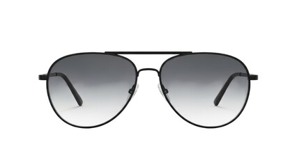 Classic black aviator sunglasses with gradient tinted lenses and thin metal frame