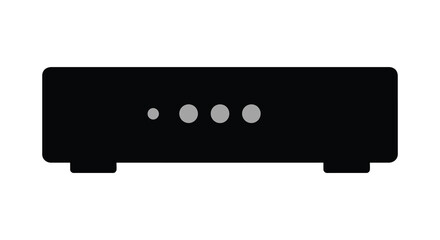 A dark rectangular electronic device with illuminated indicators depicted as a striking silhouette © MIRAJ02