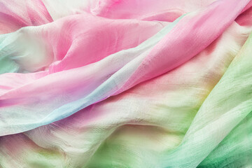 Colorful draped silk