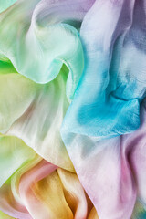 Draped colorful silk