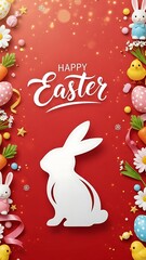 happy easter sunday, card and text style, copy space