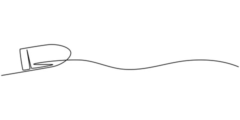 Fototapeta premium Continuous Line Drawing of Bullet Cartridge, Minimalist One Line Ammunition Vector Illustration