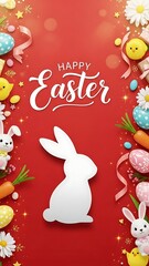 happy easter sunday, card and text style, copy space