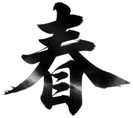 Black chinese character for spring with subtle texture calligraphy for lunar new year