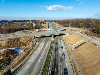 Highway S7 in Krakow, Poland, under construction