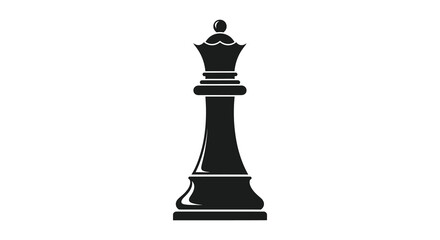 A striking black queen chess piece depiction showcasing a bold and minimalist design silhouette © nhpvect02