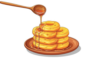 Delicious donuts smothered in syrup on a plate