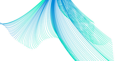 Abstract blue and green flowing lines create a mesmerizing visual pattern that is both dynamic and serene. The artwork captures the essence of fluid motion and elegant design.