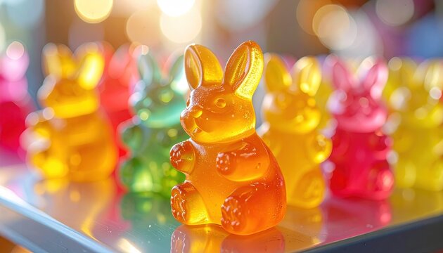 Gummy easter bunnies - colorful and chewy candies