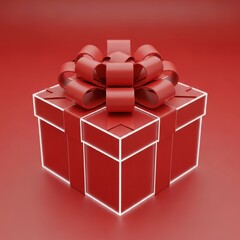 Elegant red gift box with bow