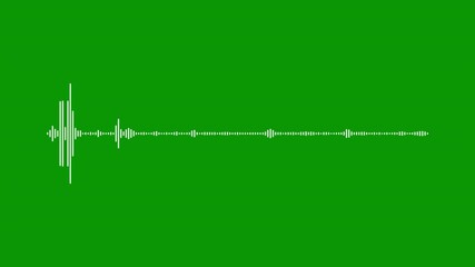 White audio waveform spectrum animation on green screen background, clean digital sound wave visualizer, music frequency equalizer line motion, abstract minimalist overlay 4k - Powered by Adobe