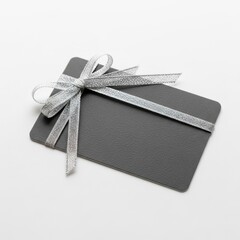 Elegant gift card with silver ribbon