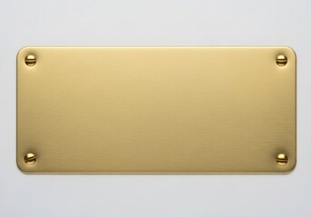 Blank Gold Colored Rectangular Metal Nameplate With Screw Holes
