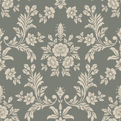 Damask modern seamless pattern element. Vintage classical old fashioned damask ornament, seamless texture for wallpapers, textile.