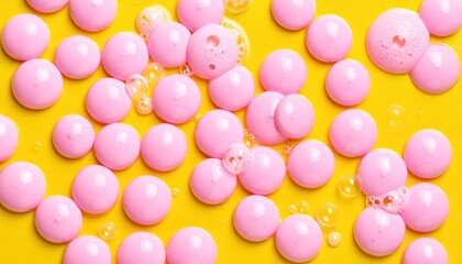 Abstract design with foamy bubbles and plastic textures