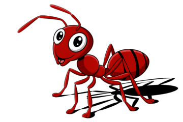 Cartoon of a red ant
