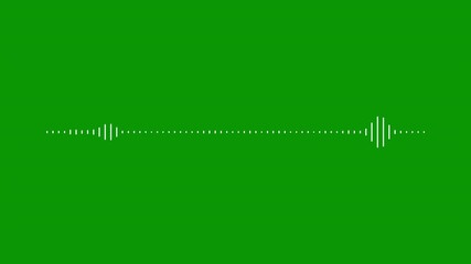 Clean white sound wave audio spectrum animation on green screen background, modern digital frequency visualizer line, music equalizer overlay for video editing 4k - Powered by Adobe