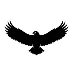 Eagle Flying Silhouette Bird of Prey Wings Spread Vector