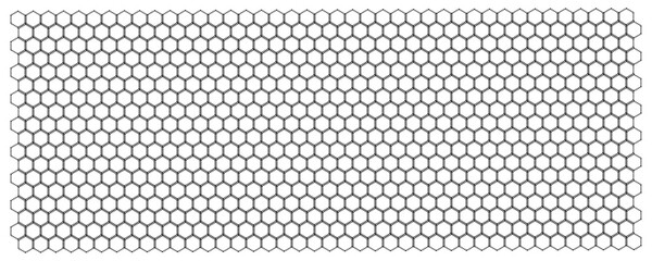 Seamless Abstract Hexagon Pattern in Black and White: A Modern Geometric Vector Design Reflecting Futuristic Technology Aesthetics.