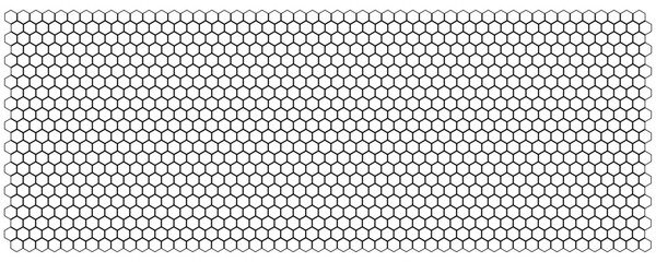 Seamless Abstract Hexagon Pattern in Black and White: A Modern Geometric Vector Design Reflecting Futuristic Technology Aesthetics.