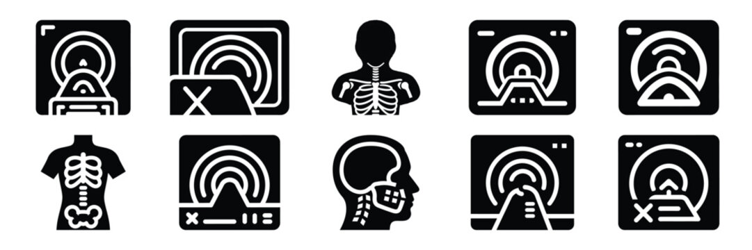 xray scan silhouette icon set,Transport symbol. Vector illustration.