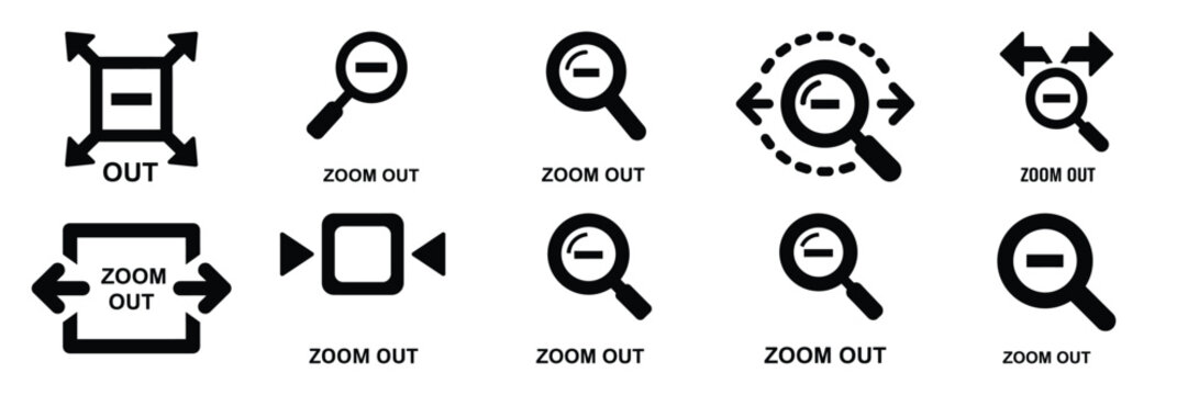 zoom out silhouette icon set,Transport symbol. Vector illustration.