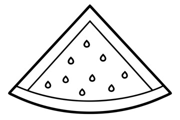 Outlined Triangle Wedge with Seeds Line Icon &ndash; Food Slice Symbol Vector