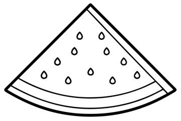 Outlined Triangle Wedge with Seeds Line Icon &ndash; Food Slice Symbol Vector