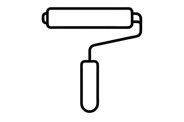 Paint Roller DIY Home Tool Icon &ndash; Renovation Line Art Symbol