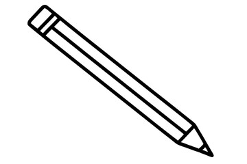 Pencil Line Art Icon &ndash; Stationery Outline Illustration