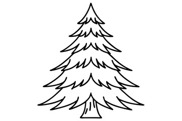 Pine Tree Simple Evergreen Line Drawing &ndash; Minimal Nature Outline Icon SVG