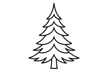 Pine Tree Simple Evergreen Line Drawing &ndash; Minimal Nature Outline Icon SVG