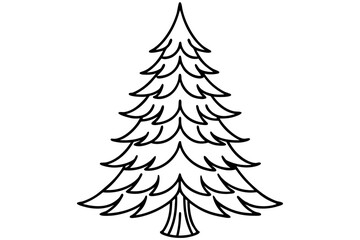 Pine Tree Simple Evergreen Line Drawing &ndash; Minimal Nature Outline Icon SVG