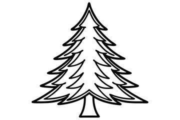 Pine Tree Simple Evergreen Line Drawing &ndash; Minimal Nature Outline Icon SVG