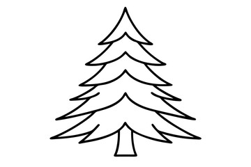 Pine Tree Simple Evergreen Line Drawing &ndash; Minimal Nature Outline Icon SVG