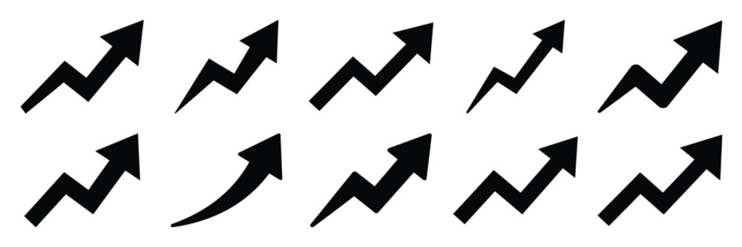 trend arrow silhouette icon set,Transport symbol. Vector illustration.