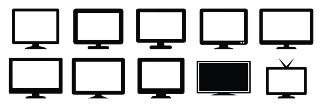 tv screen silhouette icon set,Transport symbol. Vector illustration.