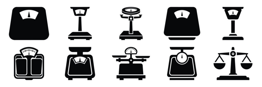 weight scale silhouette icon set,Transport symbol. Vector illustration.