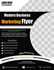 Modern Business Marketing Flyer with Strategic,
Modern Business Marketing Flyer Template, Professional Corporate Design, Minimalist Layout, Creative Promotional Poster, Digital Advertising.