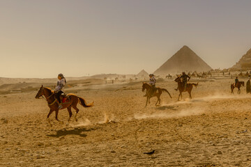 Great pyramids of Giza in Cairo, Egypt