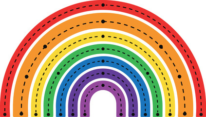 Rainbow Vector on Transparent Background with Color and Hope Concept