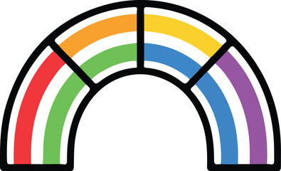 Rainbow Vector on Transparent Background with Color and Hope Concept