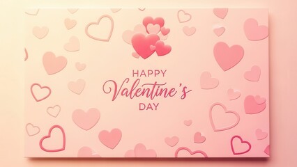 Soft Pink Background with Floating Hearts and 'HAPPY Valentine's DAY' Message