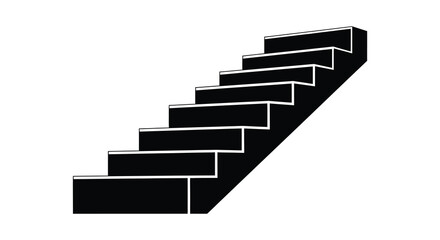 A striking visual representation of ascending steps a minimalist design and a bold black silhouette © njhasan
