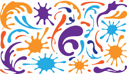 Obraz premium colorful paint splatters on white background