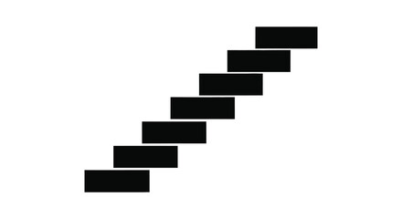 A minimalist depiction of ascending rectangular blocks forming a staircase presented as a striking silhouette © njhasan