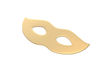 Golden сarnival mask isolated on white background. 3d render