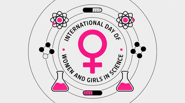 Celebrating international day of women and girls in science with symbolic imagery - Powered by Adobe
